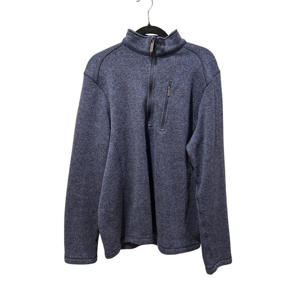 Woolrich Sweater Jacket Pullover Men's L/G Blue Fleece Half Zip Mock Neck - Picture 3 of 11